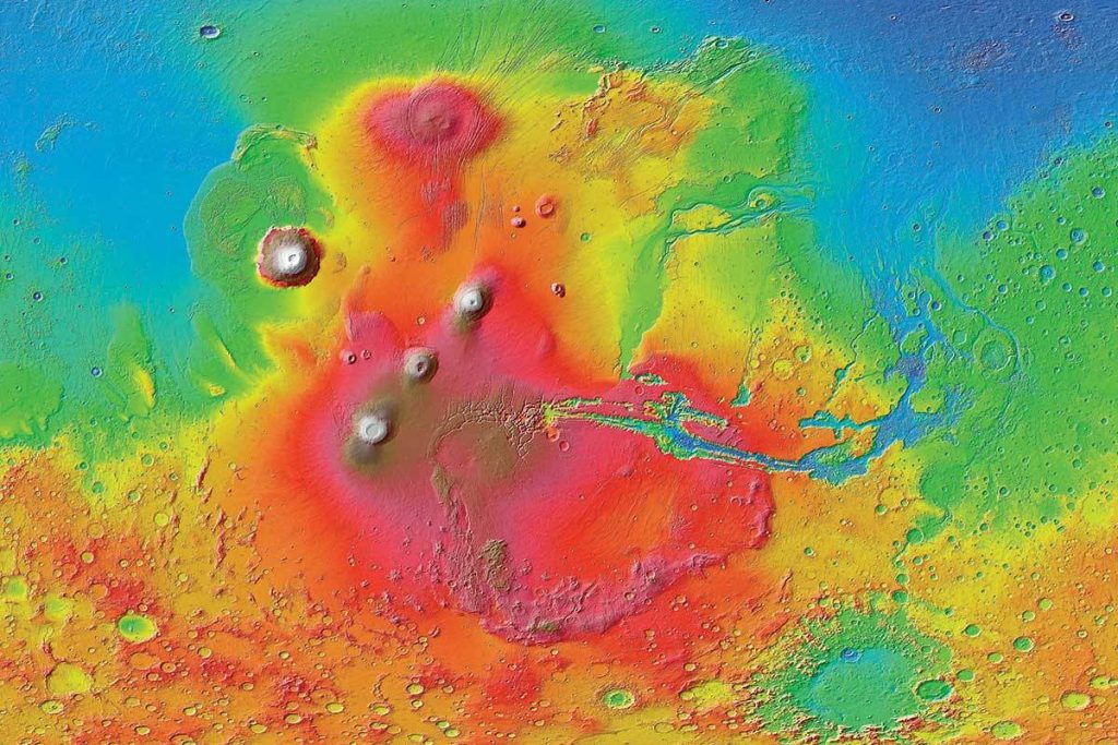 tharsis valles marineris mola shaded colorized zoom