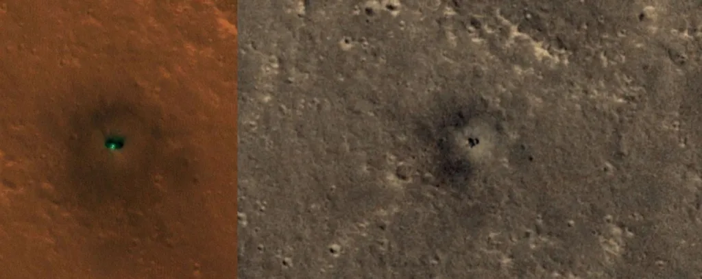 InSight blast marks before and a