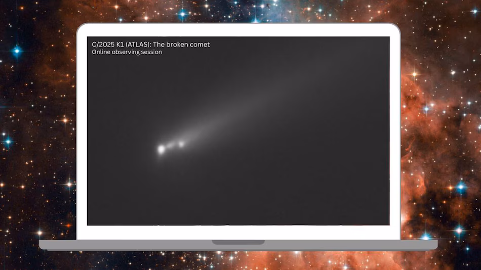 دنباله‌دار C/2025 K1 (ATLAS) پس از نزدیک شدن به خورشید به سه تکه تقسیم شد