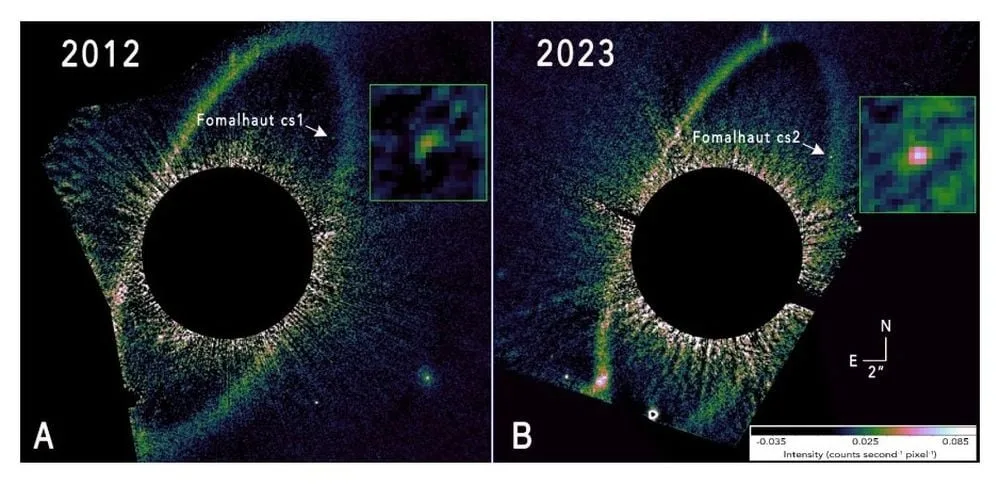 Hubble Fomalhat CS two pics 2025