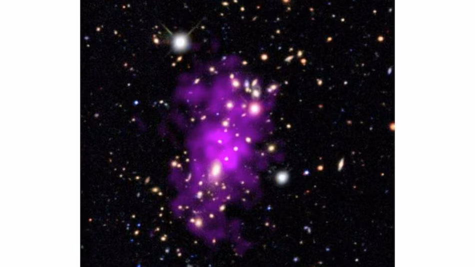 رصدخانه چاندرای ناسا، خوشه زیبایی را که در اثر برخورد عظیم کهکشانی تشکیل شده است، رصد کرد