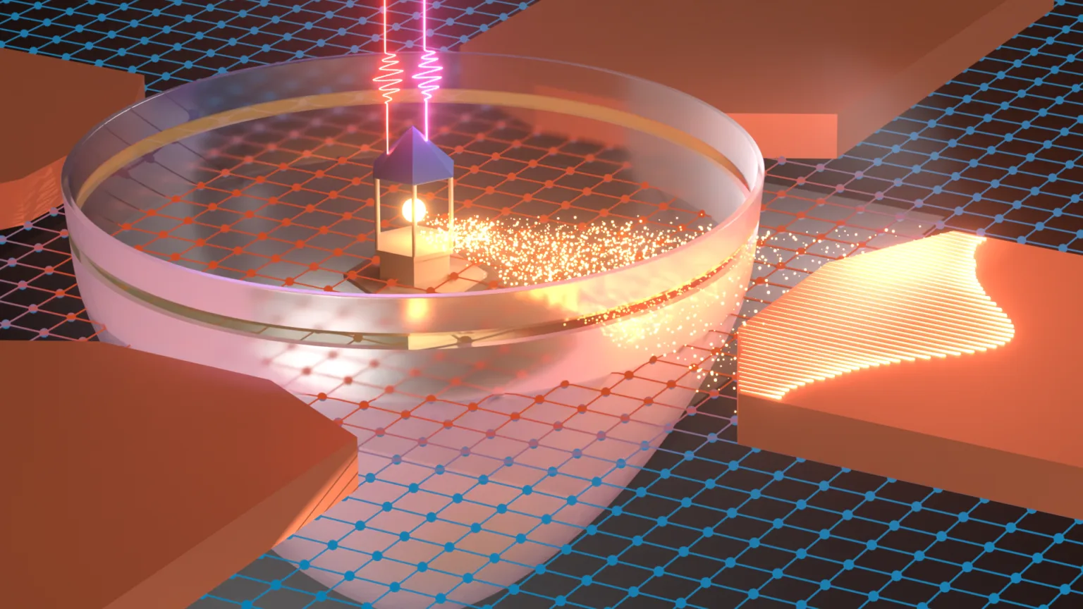 electron lighthouse illuminates new physics quantum lighthouse illustration