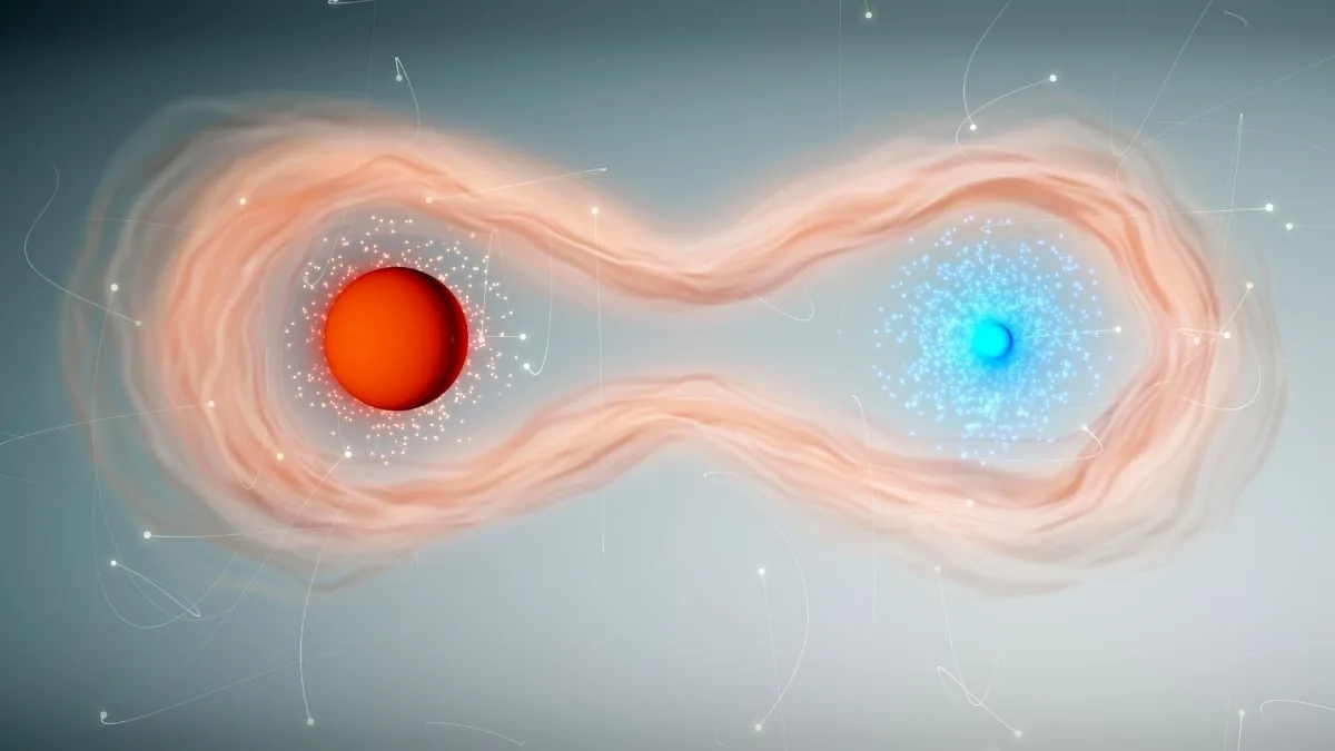 illustration of qubit with quantum entanglement