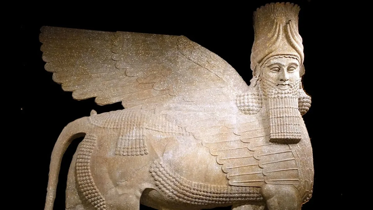 Assyrian protective deity known as a lamassu
