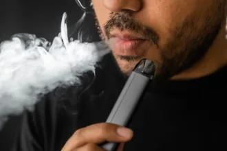 man vaping