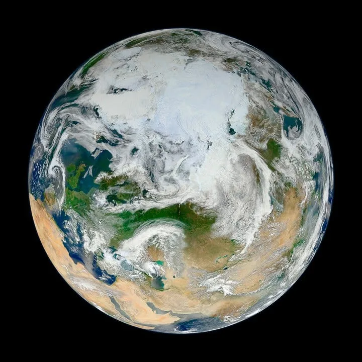 nasa arctic polar view suomi npp 2012
