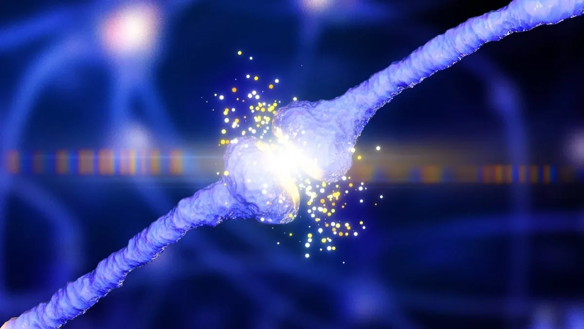 neurons illustration blue